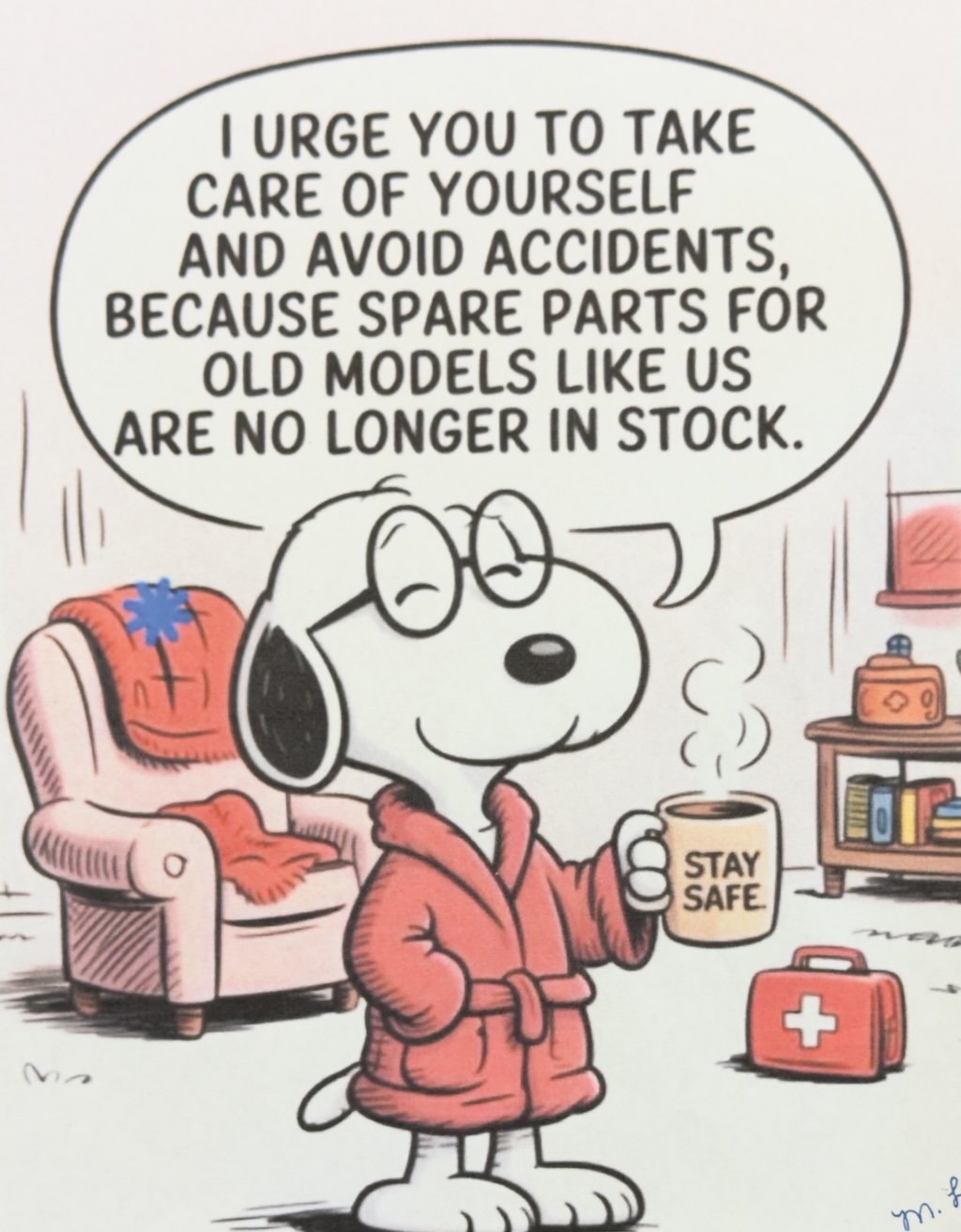 Snoopy reminding folks to stay safe